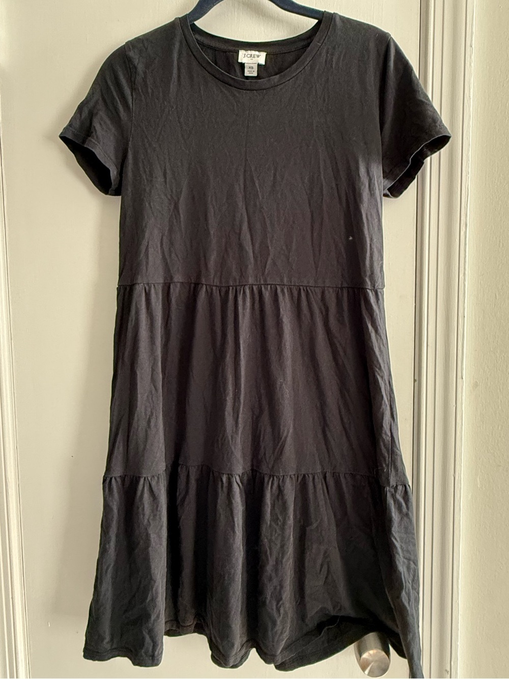 J. Crew Black Crewneck Short Sleeve Tee Dress Size XS